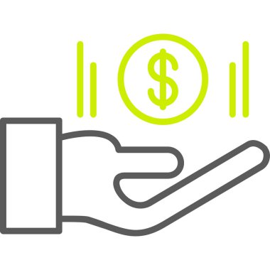 öde el düz vektör simgesi