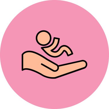 Bebek ikonu olan çocuk. Web için bebek vektör simgelerinin özet çizimi