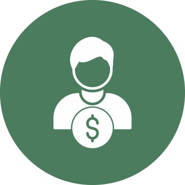 Bir dolar parası olan bir kadının vektör çizimi