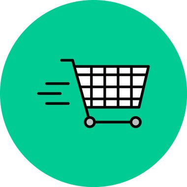 Alışveriş sepeti simgesi, vektör illüstrasyonu