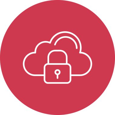 Bulut kilidi vektör simgesi. Basit biçim illüstrasyon sembolü.