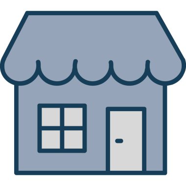 dükkan simgesi, vektör illüstrasyonu