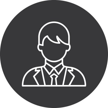 İş adamı çizgisi simgesi, iş dünyası ve finans, insan imzası vektör grafikleri, beyaz arka planda doğrusal desen, 10 Pound.