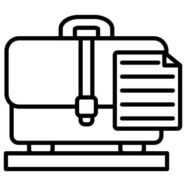 Evrak çantası simgesi. Beyaz arkaplanda izole edilmiş web tasarımı için özet evrak çantası vektör simgesi