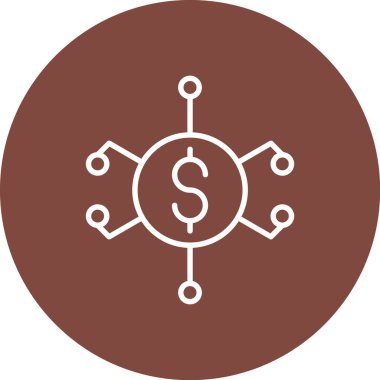 Dolar. Web simgesi basit illüstrasyon