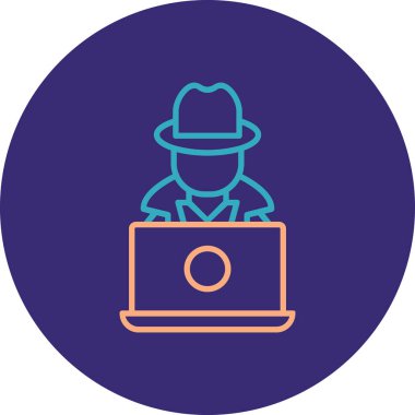 Hacker. Web simgesi basit illüstrasyon