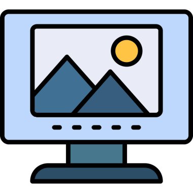 Dizüstü bilgisayar simgesi vektör çizimi