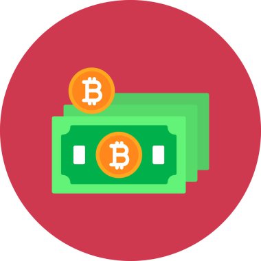 Bitcoin para birimi simgesi, vektör illüstrasyonu