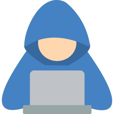hacker dizüstü bilgisayar simgesi düz stil