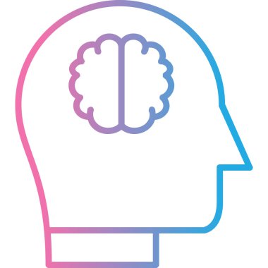 Beyin ikonu. Basit resimleme