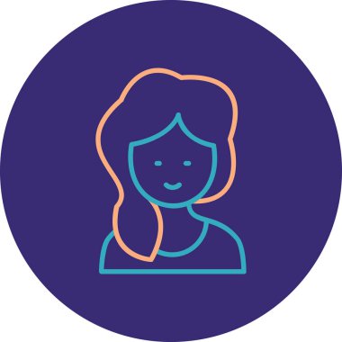 Saç stili vektör çizim tasarımlı güzel kadın avatarı