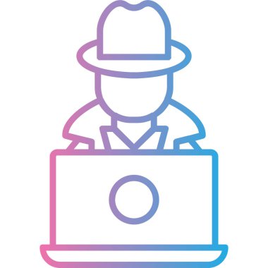 Hacker simgesi vektör illüstrasyonu