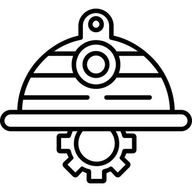 İnşaat miğferi ikonu. taslak biçim vektör illüstrasyonu