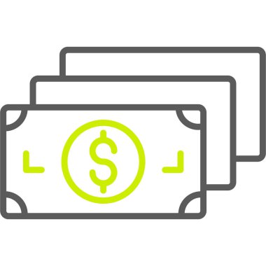 Dolar gagası ikon vektör illüstrasyonu