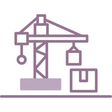 vinç inşaat endüstrisi çizgi simgesi