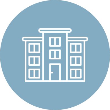Modern bina ikonundan yoksun vektör illüstrasyonu