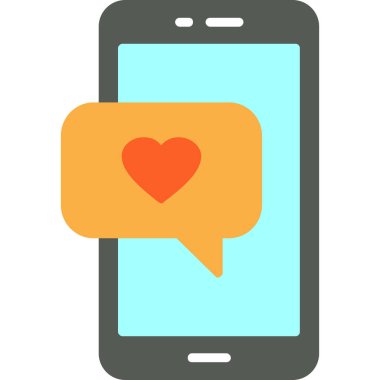 Mesaj sohbet kalp ikonu - romantizm kategorisi