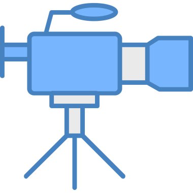 Video kamera. Web simgesi vektör illüstrasyonu