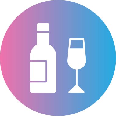 Bir şişe şarabın vektör çizimi