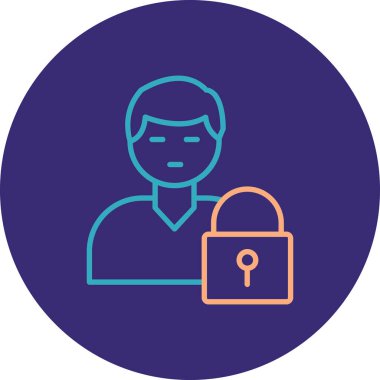 Kilit ve anahtar simgesinin vektör çizimi.