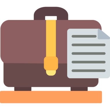 evrak çantası iş çanta simgesi düz biçimli