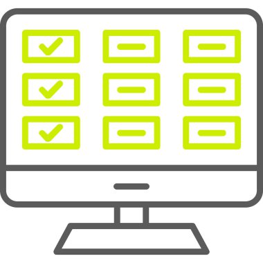 İşaretli bilgisayar monitörü. vektör illüstrasyonu