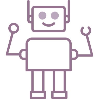 robot. Web simgesi basit illüstrasyon