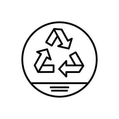 Geri dönüşüm vektörü ince çizgi simgesi