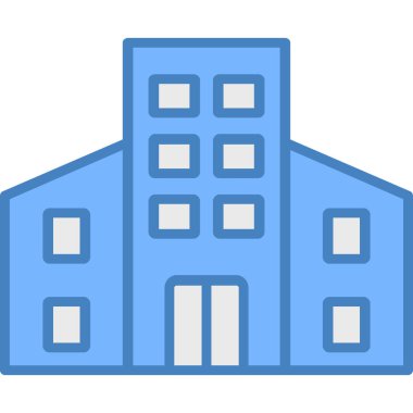 Bina. Web simgesi basit illüstrasyon