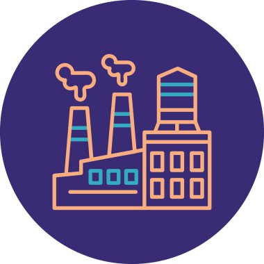 Fabrika. Web simgesi basit illüstrasyon