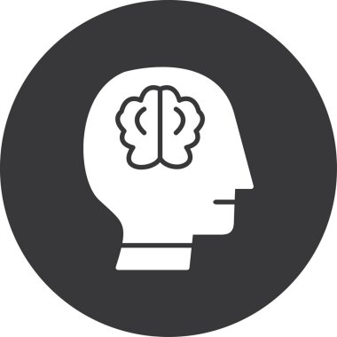Beyin. Web simgesi basit illüstrasyon