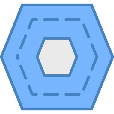 Altıgen çerçeveli mavi ve beyaz arkaplanın vektör çizimi