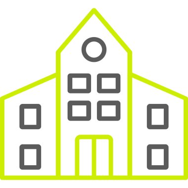 Bina. Web simgesi basit illüstrasyon