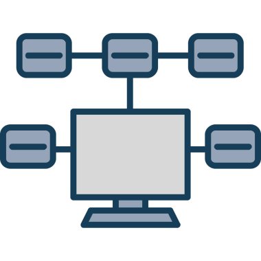 Ağ bağlantısı renkli vektör simgesi