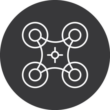 Modern b 'nin vektör illüstrasyonu insansız hava aracının ikonundan yoksun