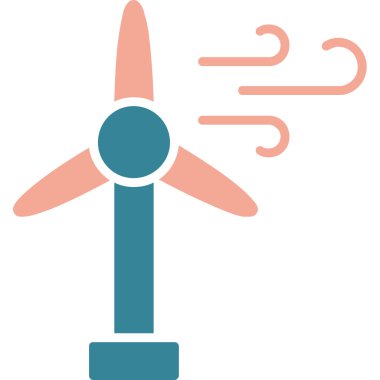 Rüzgar türbini simgesi vektör illüstrasyonu