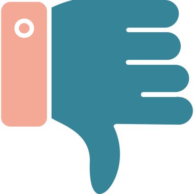 Başparmak aşağı vektör simgesi. Düz mavi sembol. Piktogram beyaz bir arka plan üzerinde izole. Web ve yazılım arabirimleri için tasarlanmış.