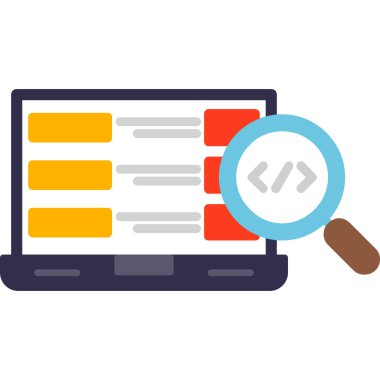 veri analizi düz vektör simgesi