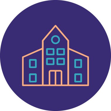 Bir bina simgesinin vektör illüstrasyonu