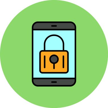 Mobil akıllı telefon simgesini ana hatlar biçiminde kilitle