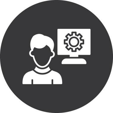 Bilgisayar simgesinin vektör illüstrasyon tasarımı