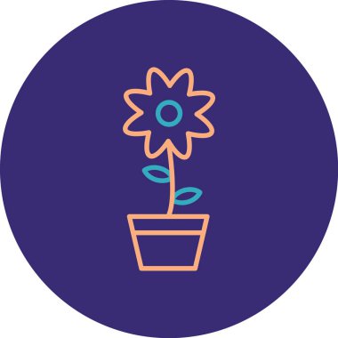 Çiçek simgesinin vektör illüstrasyonu