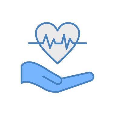 kalp ve el vektör simgesi