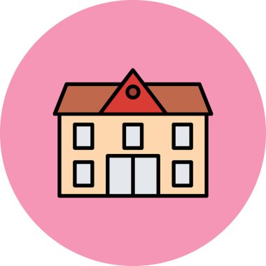 Bina. Web simgesi basit illüstrasyon