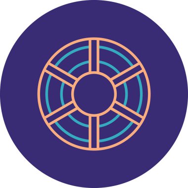 Mavi ve beyaz bir ikonun vektör illüstrasyonu