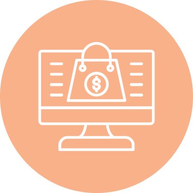 İnternetten alışveriş. Web simgesi basit tasarım