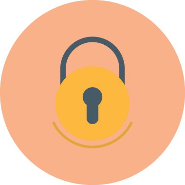 Asma kilit. Web simgesi basit illüstrasyon