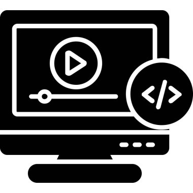 bilgisayar kodlama vektör simgesi