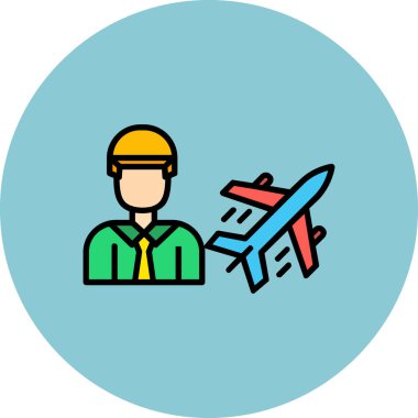 Havaalanı uçuş ikonu. Web için uçuş vektör simgelerinin özet çizimi