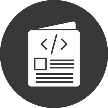 Kodlama. Web simgesi basit illüstrasyon